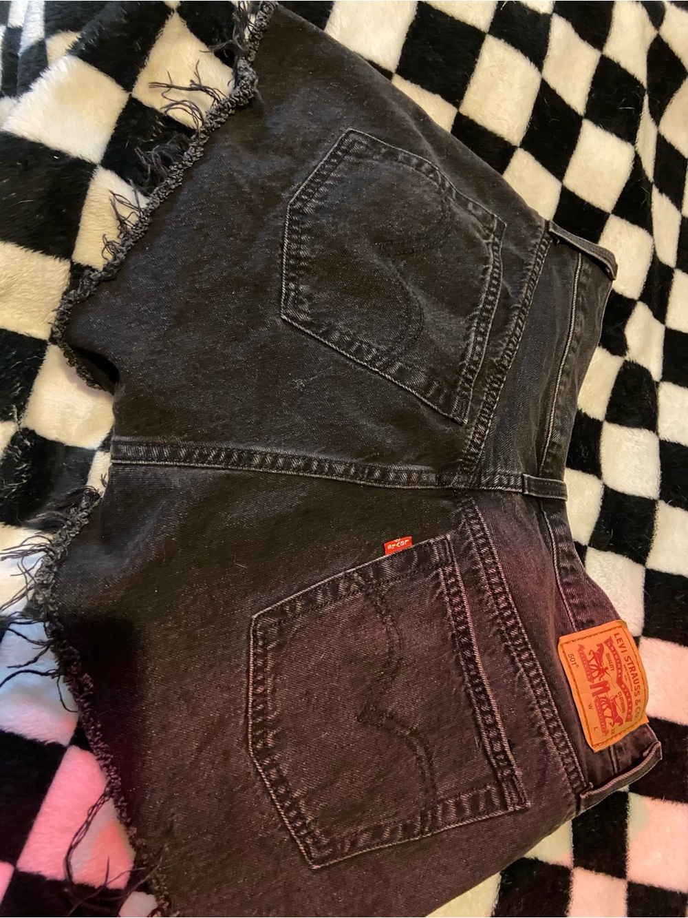 Levi's Black Denim Cutoff Jean Shorts